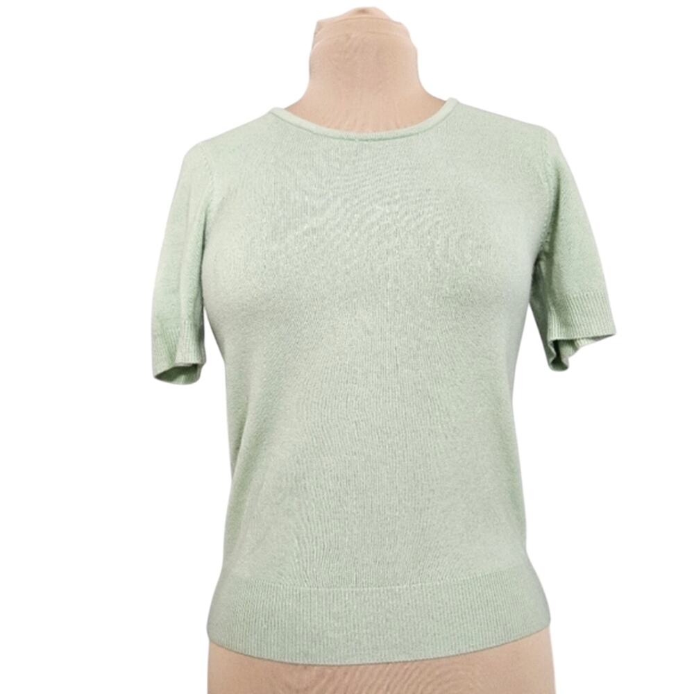Vintage Appleseed's Petites PS Green Scoopneck Sweater Blouse‎ Career Minimal